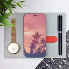 Mobiwear Flip pouzdro na mobil Motorola Moto G14 - M134P Palmy a růžová obloha