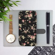 Mobiwear Flip pouzdro na mobil Xiaomi Poco C65 - VD02S Květy na černé