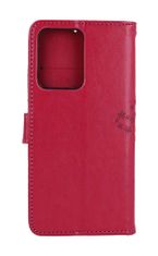 TopQ Pouzdro Xiaomi Redmi Note 12 Pro+ 5G knížkové Tmavě růžový strom sovičky 106883