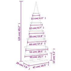 Greatstore Kovový vánoční stromeček dekorace černý 125 cm