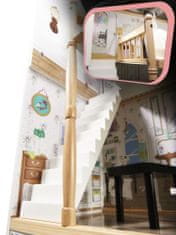 KIK Dřevěný domeček pro panenky MDF + nábytek 120cm XXL LED