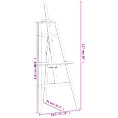 Vidaxl Malířský stojan 53,5 x 95 x 127 cm masivní borové dřevo