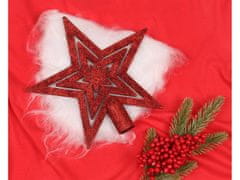 sarcia.eu Červená hvězda na vánoční stromeček, lesklá špička 20 cm