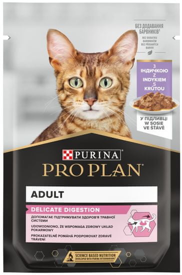 Purina Pro Plan Cat DELICATE DIGESTION, kapsička pro kočky s krůtou 26x85 g