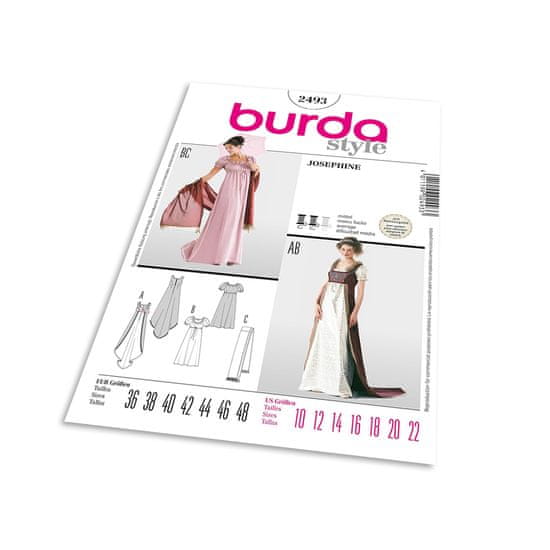 Burda Střih Burda 2493 - Empírové šaty, šál