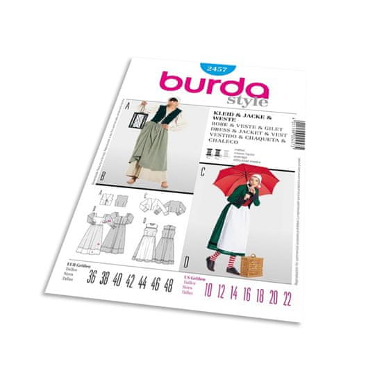 Burda Střih Burda 2457 - Komorná, děvečka, statkářka