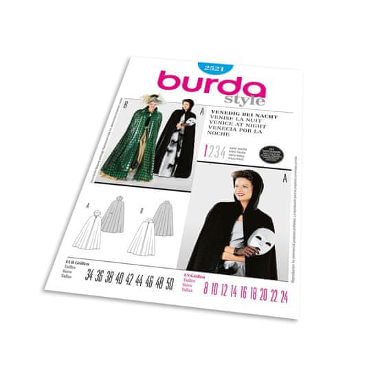 Burda Střih Burda 2521 - Benátská noc, plášť, pelerína, kápě, Fantom