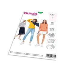 Burda Střih Burda 6315 - Mikina s kapucí, mikina s rolákem