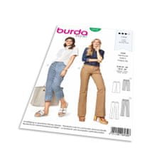 Burda Střih Burda 6432 - Tříčtvrteční kalhoty, rovné kalhoty s puky