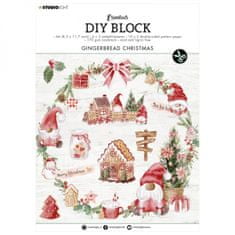 Aladine DIY Blok s výseky Gingerbread Christmas, A4, 32 l. - Vánoce z perníku