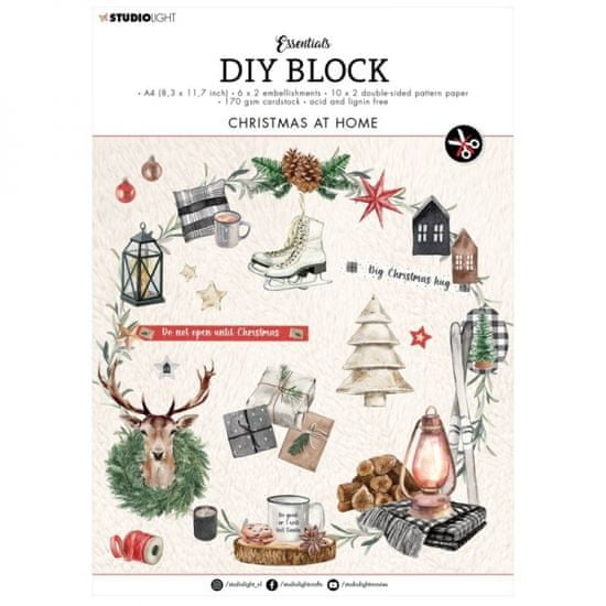 Aladine DIY Blok s výseky Christmas at Home, A4, 32 l. - Vánoce doma