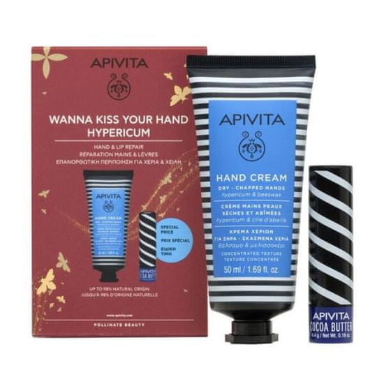 Apivita Apivita Hypericum krém na suché ruce 50 ml + balzám na rty Cocoa butter 4,4 g