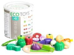 LEBULA Dřevěná zelenina na krájení 20ks Ecotoys