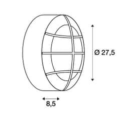 SLV BIG WHITE BULAN GRID, venkovní nástěnné a stropní svítidlo, TC-TSE, IP44, kulaté, bílé, max. 50 W 229081