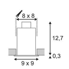 SLV BIG WHITE KADUX 1, vestavné svítidlo, jedna žárovka, QPAR51, hranaté, černé matné, max. 50 W, vč. upínacích pružin 115510