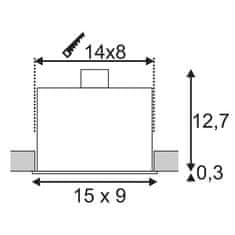 SLV BIG WHITE KADUX 2, vestavné svítidlo, dvě žárovky, QPAR51, obdélníkové, bílé matné, max. 100 W, vč. upínacích pružin 115521