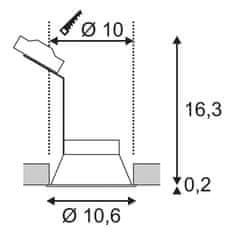 SLV BIG WHITE HORN-T, vestavné svítidlo, QPAR51, kulaté, bílé matné, výkyvné, max. 50 W, vč. upínacích pružin 113141