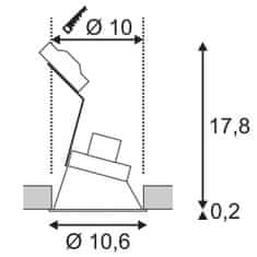 SLV BIG WHITE HORN-A, vestavné svítidlo, QPAR51, kulaté, černé matné max. 50 W, vč. upínacích pružin 113150