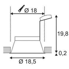 SLV BIG WHITE HORN-T, vestavné svítidlo, QPAR111, kulaté, černé, max. 75 W 113170