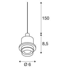 SLV BIG WHITE FENDA, závěs, A60, chrom, bez stínítka, bez rozety, otevřený kabel, max. 60 W 132662