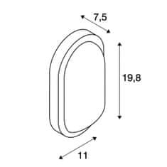 SLV BIG WHITE TERANG 2, venkovní nástěnné a stropní svítidlo, LED, 3000K, IP44, oválné, antracit, 11 W 229935