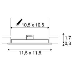 SLV BIG WHITE SENSER 12 Indoor, stropní LED svítidlo, hranaté, bílé, 3000K 1003011