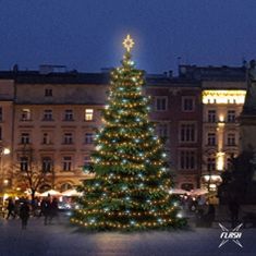 DecoLED LED světelná sada na stromy vysoké 9-11m, teplá bílá s Flash