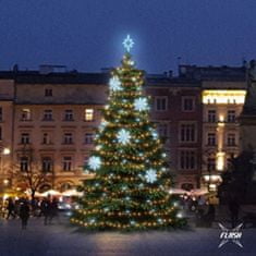 DecoLED LED světelná sada na stromy vysoké 9-11m, teplá bílá s Flash, ledové dekory 8EFD08