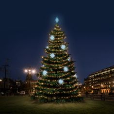 DecoLED LED světelná sada na stromy vysoké 12-14m, teplá bílá s ledově bílými dekory 8EFD08