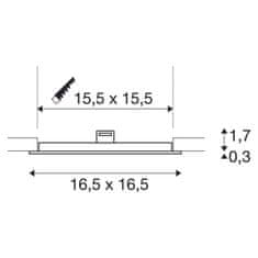 SLV BIG WHITE SENSER 18 Indoor, stropní LED svítidlo, hranaté, bílé, 3000K 1003012