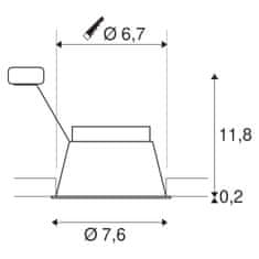 SLV BIG WHITE HORN GU10 stropní zápustné svítidlo bílé 25 W testováno blower door 1005436