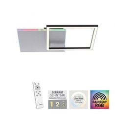 PAUL NEUHAUS LEUCHTEN DIREKT is JUST LIGHT LED stropní svítidlo hranaté hliník CCT stmívatelné Rainbow RGB 2700-5000K LD 11327-95