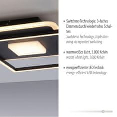 PAUL NEUHAUS LEUCHTEN DIREKT is JUST LIGHT LED stropní svítidlo hranaté Switchmo černá 3 krokové stmívání moderní krokově stmívatelné 3000K LD 15045-18