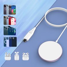 Choetech T518 MagSafe bezdrátová nabíječka 15W, růžová