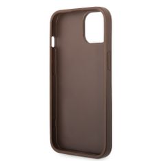 Guess  PU 4G Metal Logo Zadní Kryt pro iPhone 15 Plus Brown