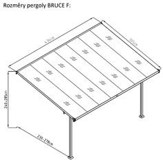 IWHOME Pergola BOREAS F 13,30m²- TRANSPARENTNÍ polykarbonát IWH-10290005