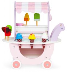EcoToys Dřevěný vozík Zmrzlinový obchod růžový