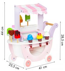 EcoToys Dřevěný vozík Zmrzlinový obchod růžový