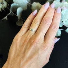 LS Stříbrný prsten pozlacený s modrým kamínkem 49