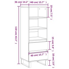 Vidaxl Skříň highboard bílá 40 x 36 x 110 cm kompozitní dřevo