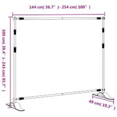 Greatstore Stojany na pozadí 2 ks černé 254 x 243 cm ocel