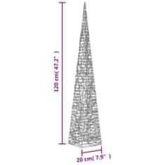 Vidaxl Vánoční světelný kužel 60 teplých bílých LED diod 120 cm akryl