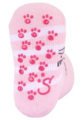 Sterntaler Ponožky protiskluzové Kočka ABS 2ks v balení 3D ouška rosa dívka vel. 17/18 cm- 9-12 m