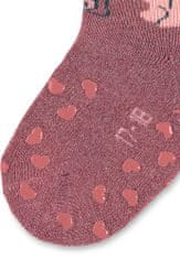 Sterntaler Ponožky protiskluzové Medvíked ABS 2ks v balení light red dívka vel. 17/18 cm- 9-12 m