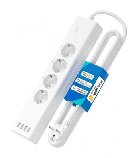 Meross Meross Smart Wi-Fi Prodlužovačka, 4 AC + 4 USB, MSS425FHK (EU verze)