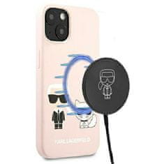 Karl Lagerfeld Slilicone Karl & Choupette Magsafe - Kryt Na Iphone 13 (Růžová)