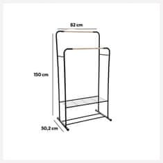 Northix Věšák na oblečení kovový - černý - 80 x 50 x 150 cm 
