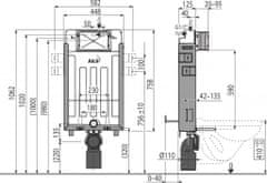 KOUPELNYMOST Alcadrain renovmodul - předstěnový instalační systém bez tlačítka + wc cersanit cleanon parva + sedátko (AM115/1000 X PA1)