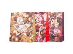 Taška dárková 260x320 mm ozdoby vánoční dekorace mix, zlatá, červená, fialová