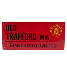 FotbalFans Plechová Cedule Manchester United FC, červená, lakovaná, 40x18cm